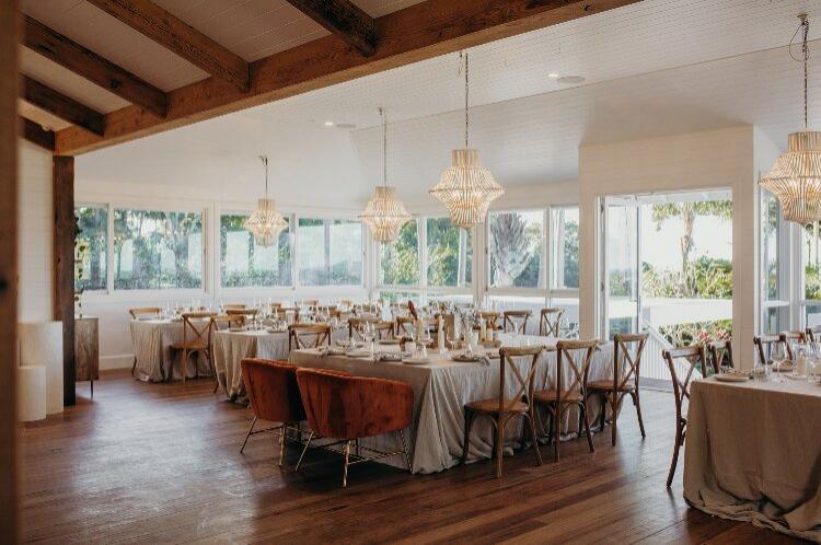 Light filled reception space at Northern NSW wedding spot Figtree Restaurant