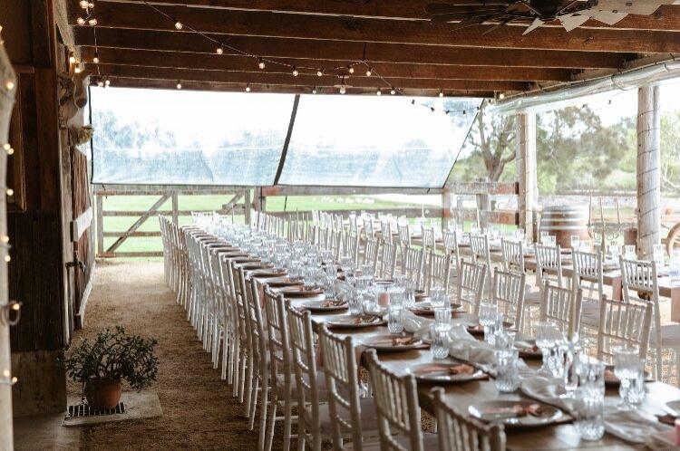 Yamba wedding reception space with rustic vibes