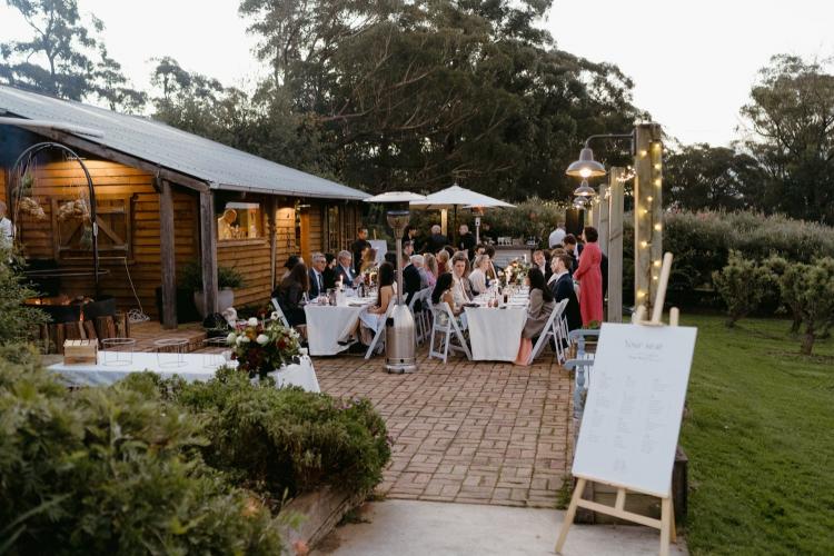 Growwild Wildflower Farm has a garden party courtyard for seated receptions