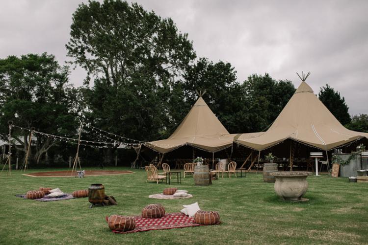 Teepee and marquee wedding venue Willow Farm